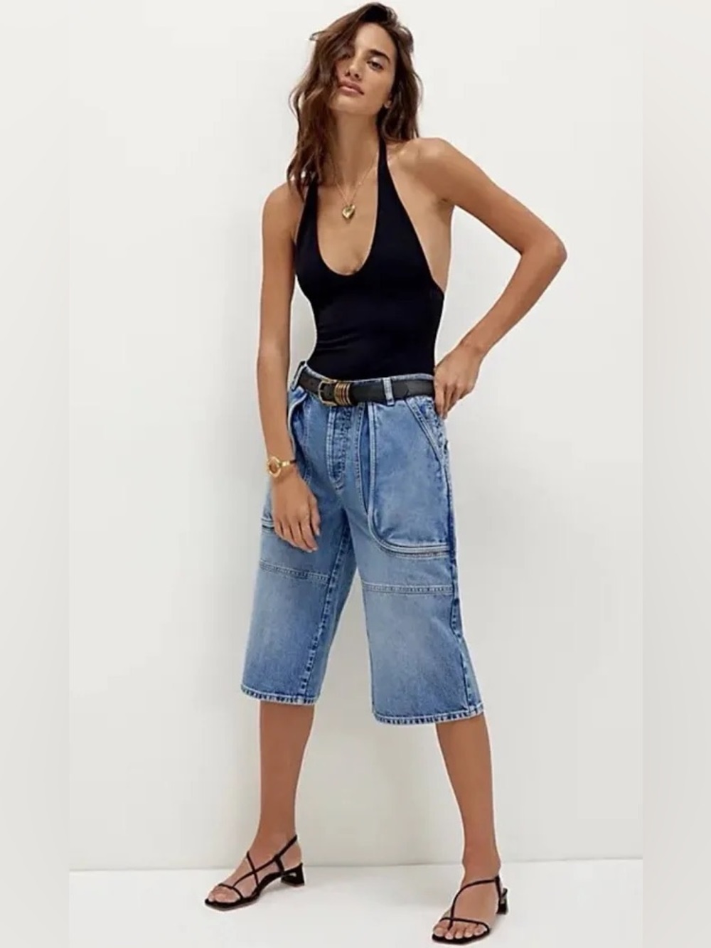 NEW Free People Havasu Slouchy Cropped Jean We The Free Oversize Pocket Sz 33